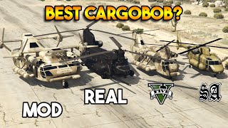 GTA 5 CARGOBOB VS MODDER CARGOBOB VS REAL VS GTA SAN ANDREAS CARGOBOB [upl. by Hubing154]