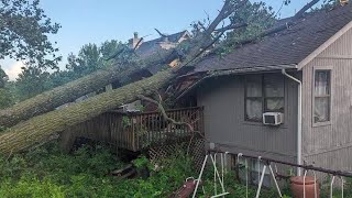 Parkville family recovering after tree falls on house during storms [upl. by Hsivat]