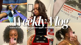 WEEKLY VLOG ♡ TRAMPOLINE PARK  SILK PRESS  I WON KASHIA JABRE’S GIVEAWAY  FLEXI ROD SET SHOPPING [upl. by Anitnoc393]