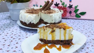 تشيزكيك الكراميل بدون فرن  Caramel cheesecake recipe  no bake caramel cheesecake recipe [upl. by Solon270]