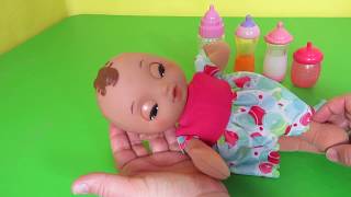 BABY ALIVE LIL SLUMBERS Doll Unboxing and Feeding with MAGIC BOTTLES [upl. by Pyle412]