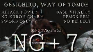 Sekiro  Genichiro Way of Tomoe NG7 AP1 Base Vit Charmless  DB Sword Only No DeflectHit [upl. by Rambow80]