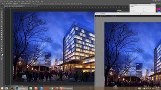 Photoshop architecture rendering tutorial  night seane [upl. by Adianez550]