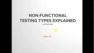 Non functional Testing Types [upl. by Tneciv290]