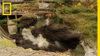 Spectacular Time Lapse Dam quotRemovalquot Video  National Geographic [upl. by Bernadene]