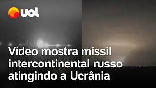 Rússia x Ucrânia vídeo mostra míssil balístico intercontinental atingindo território ucraniano [upl. by Prady202]