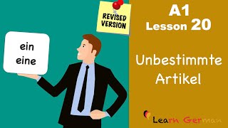 Revised  A1  Lesson 20  Indefinite Articles in German  Unbestimmte Artikel  Learn German [upl. by Octavie]