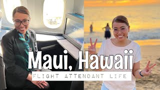 MAUI HAWAII LAYOVER  Flight Attendant Life [upl. by Kalagher]