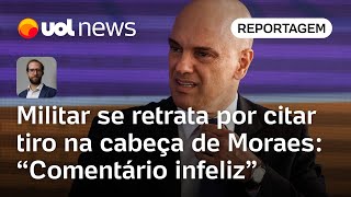 Militar se retrata por falar em tiro na cabeça de Moraes Comentário infeliz  Aguirre Talento [upl. by Llerrot]