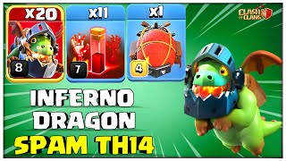 TH14 All Inferno Dragon Attack Strategy  Best Th14 Spam Attack  Clash of Clans [upl. by Frisse]