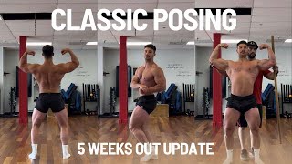 Classic Bodybuilding Posing practice and 5 weeks out update [upl. by Soluk]