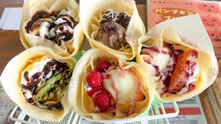 japanese street food  ICE CREAM CREPE Compilation クレープ [upl. by Milda]