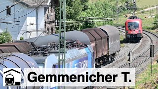 Action am Gemmenicher Tunnel Güterzüge  Schiebedienst  Class 66 [upl. by Etna]