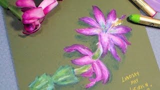 oil pastel cactus flower [upl. by Irwinn]