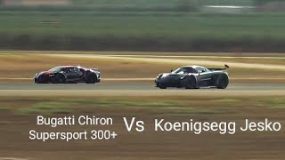 Bugatti Chiron SS300 Vs Koenigsegg Jesko Drag Race Comparison Whos faster [upl. by Leandre]