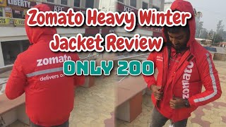 Zomato Heavy Winter Jacket Review  Sk Rider Vlogs Only 200 Winter Jacket ☃️ [upl. by Ayanaj41]