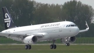 Air New Zealand First A320 Sharklets ZKOXA  Low Approach and Landing  Finkenwerder Airport [upl. by Aihseuqal]