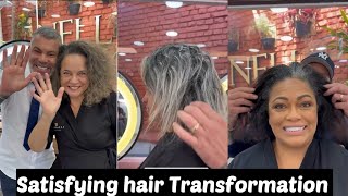 Hair Color Transformations girl  hair makeover before and after  amazing hair transformation [upl. by Latoye]