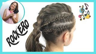 💙PEINADO ROCKERO PARA NIÑA  PEINADO CON TRENZAS  ROCK HAIRSTYLE amp PONYTAIL  PEQUEINADOS [upl. by Tiffa]