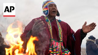 Indigenous people in Bolivia celebrate Andean New Year marking winter solstice [upl. by Pontius]