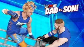 DAD vs SON in a CAGE WWE 2k19 Family Battle  KCity GAMING [upl. by Kissie]