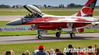 Danish F16 Demo  Flares  Sunday  Airshow Radom 2023 [upl. by Akalam]