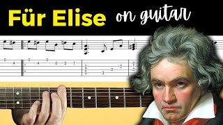 Fur Elise Guitar Tab  EASY amp Free Sheet Music  Full Tutorial [upl. by Engud]