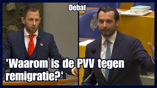 Baudet FvD vraagt aan de PVV waarom ze geen voorstander zijn van remigratie [upl. by Ahseetal]