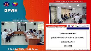 OPENING OF BIDS CIVIL WORKS amp GOODS AND SERVICES [upl. by Ansilme]