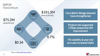 Kulicke and Soffa Industries KLIC Q4 2024 Earnings Presentation [upl. by Adnorrahs]