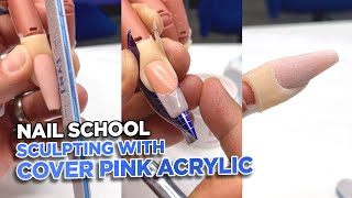 YN NAIL SCHOOL  Sculpting With YN Cover Pink From our Ultimate Pro Acrylic Kit [upl. by Notserp]