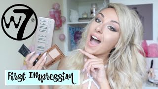 FULL FACE TESTING W7 MAKEUP  First Impression Does it work  DramaticMAC [upl. by Ettenyar]