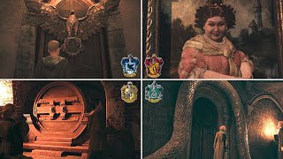 All 4 Common Room Entrances  HOGWARTS LEGACY [upl. by Lahsiv243]