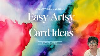 Easy Artsy Card Ideas with Dina Wakley [upl. by Naitsabes]