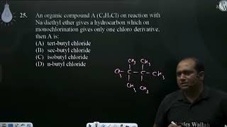 An organic compound A C4H9Cl on reaction with Nadiethyl ether gives a hydrocarbon which on mo [upl. by Kcirdef]