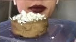 dry turkestan clay eating with clay paste or clay crumbs eating ASMR [upl. by Pentheam]