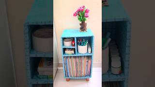 Diy Bookshelf Idea From Cardboard Box diybookshelf diybookstand bookorganizeridea shorts vira [upl. by Feerahs]