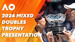 Mixed Doubles Final Trophy Presentation  2024 Australian Open  Wide World of Sport [upl. by Inahteb]