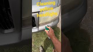 cleaning head lights with bug spray cleaningheadlights offbugspray headlightcleaning short [upl. by Maro]