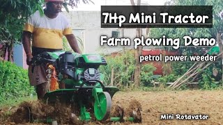 7Hp power weeder  tiller  mini tractor  minitractor  Demo video agriculture  petrol 👈 [upl. by Akerboom]