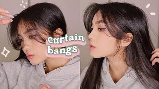 HOW TO STYLE CURTAIN BANGS  LAYERS 💫 HAIR TUTORIAL [upl. by Chae]