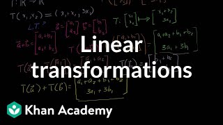 Linear transformations  Matrix transformations  Linear Algebra  Khan Academy [upl. by Allisirp]