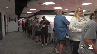 Pottawattamie County voters turnout in big numbers to vote in person absentee [upl. by Goles]