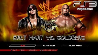 WWE 2K14 PS3  Bret Hart VS Goldberg 2KmClassic [upl. by Anirbac419]