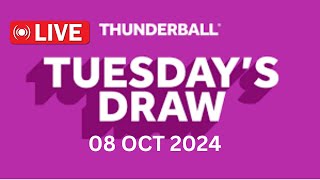 National Lottery Thunderball draw live tonight results from Tuesday 08 Oct 2024  thunderball [upl. by Gamin860]