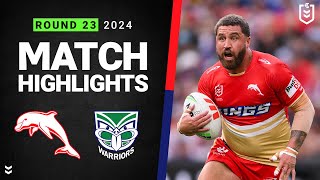 NRL 2024  Dolphins v Warriors  Match Highlights [upl. by Adyaj139]