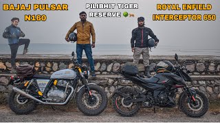 PILIBHIT TIGER RESERVE  BIKE RIDE  Bajaj Pulser N160 With Royal Enfield Interceptor 650 [upl. by Sosanna]