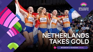 Netherlands reign supreme in 4x400m  World Athletics Indoor Championships Glasgow 24 [upl. by Imalda]