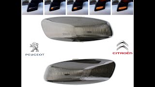 Tuto montage CLIGNOTANTS RÉPÉTITEURS FUMÉS LED DYNAMIQUE DÉFILANT PEUGEOT 207 308 3008 5008 RCZ [upl. by Rodoeht303]