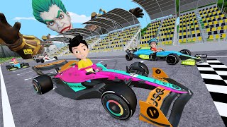 Go Kart Race  Car Race Cartoon  Gadi Wala Cartoon [upl. by Brodench86]